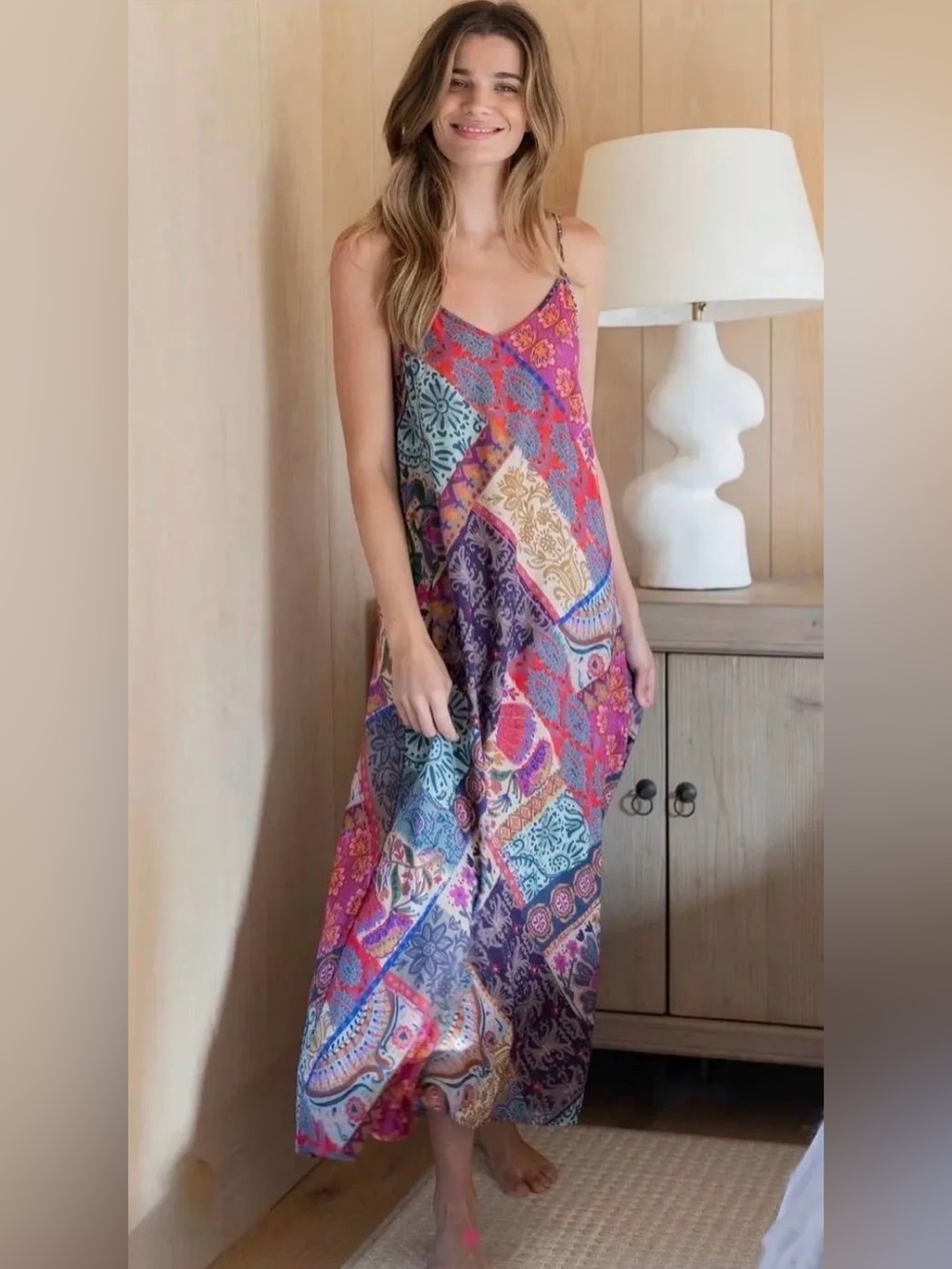 NWT Natural Life Gracie Boho Slip Dress Sz XS Rayon - Picture 4 of 5